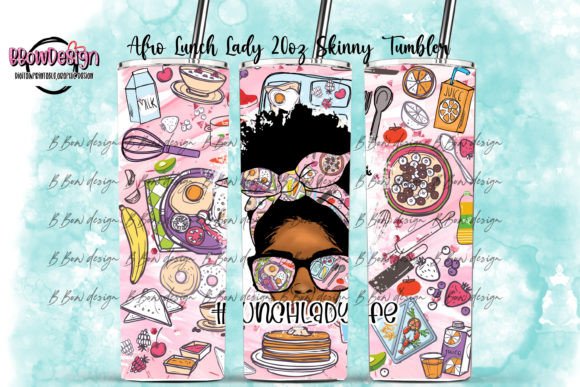 Afro Lunch Lady Life 20oz Skinny Graphics
