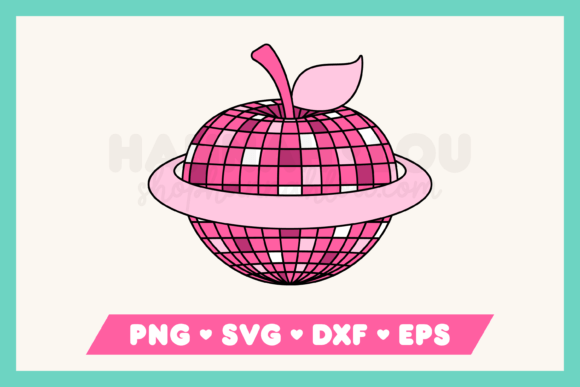 Apple Disco Ball Planet Teacher SVG: Graphics & Crafts