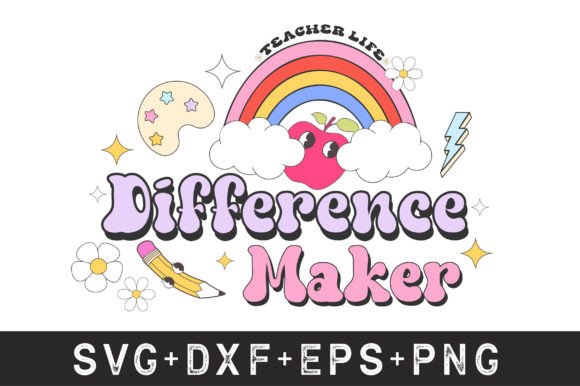 Groovy Teacher SVG Design