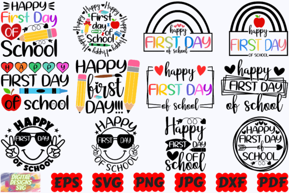 Happy First Day of School SVG School Graphics