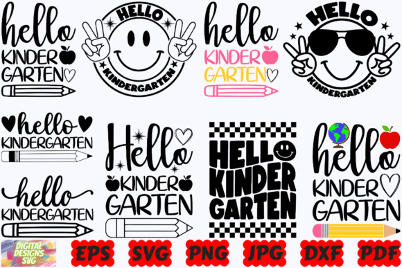 Hello Kindergarten Grade SVG School SVG