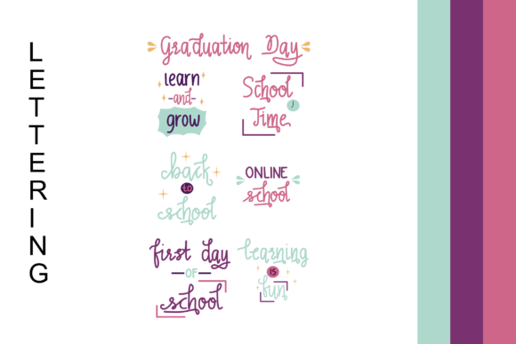 Lettering About School Graphics and Illustrations