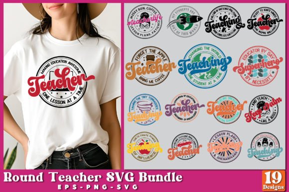 Round Teacher SVG Bundle: Graphics and Crafts for Digital Sellers