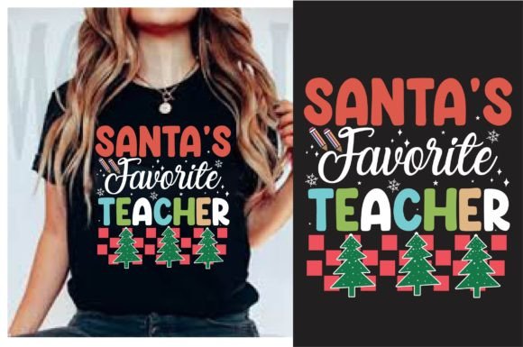 Santa’s Favorite Teacher Retro Design