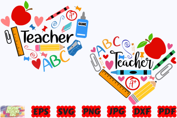Teacher Heart SVG: Graphics for Crafts and Creative Projects