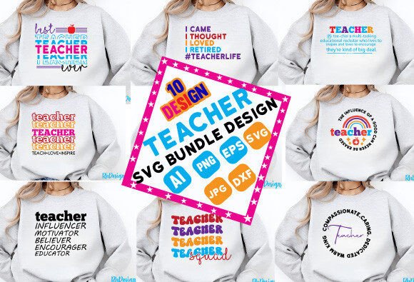 Teacher SVG Bundle Design Png