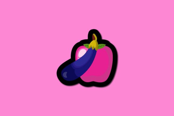 Thanksgiving Sticker Icon Eggplants