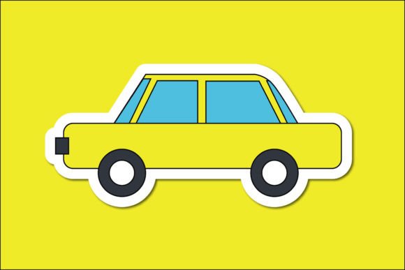Vehicle Sticker Icon Another Yellow Car Graphics